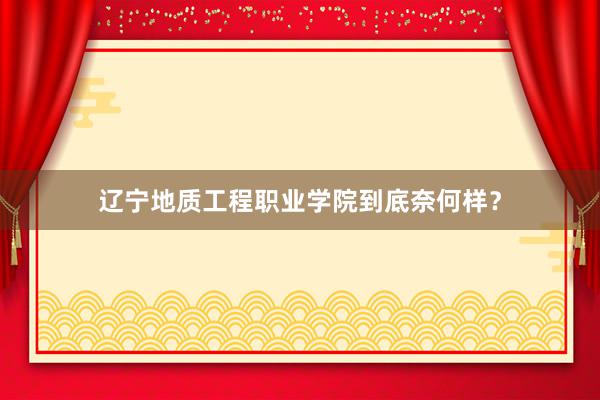 辽宁地质工程职业学院到底奈何样？