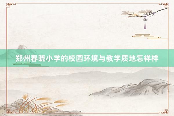 郑州春晓小学的校园环境与教学质地怎样样